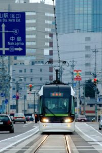 Toyama City introduced a new public transportation system “Toyama Light Rail Portram” in 2006.